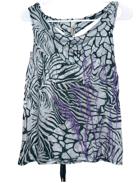 Lovecappella Tops - Lovecappella Zebra Print Sleeveless Top With Purple Accents XS